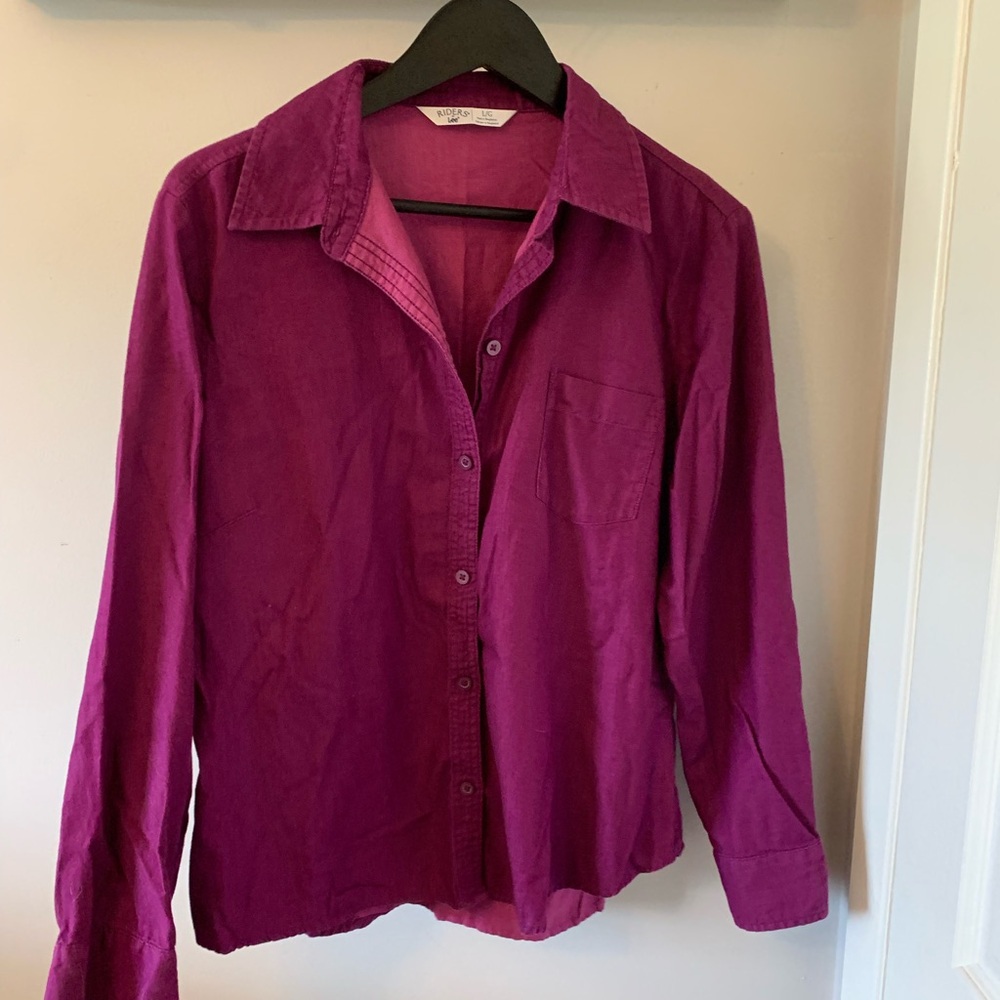 Riders By Lee PTP 23.5” / Cotton / Purple Button Down Large